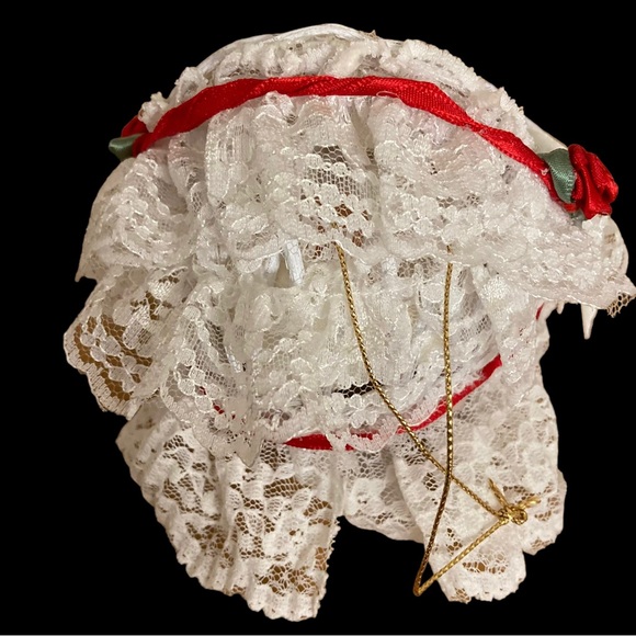 Gorham Baby’s First Christmas Ornament Wicker Porcelain GIRL - Picture 9 of 9